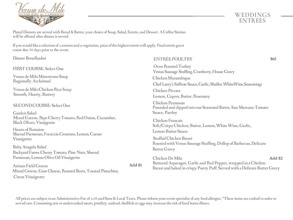 Wedding menu page 5