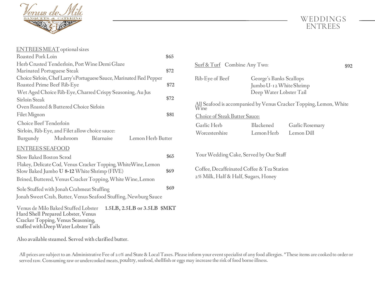 Wedding menu page 6