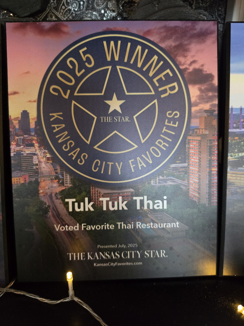 2025 Kansas City Favorites winner - Voted Favorite Thai Restaurant award