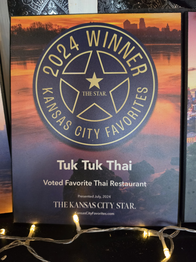 2024 Kansas City Favorites winner - Voted Favorite Thai Restaurant award