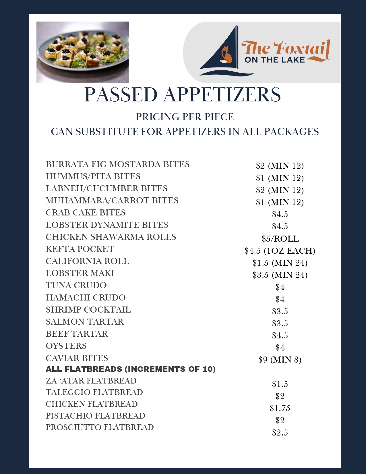 Passed Appetizers