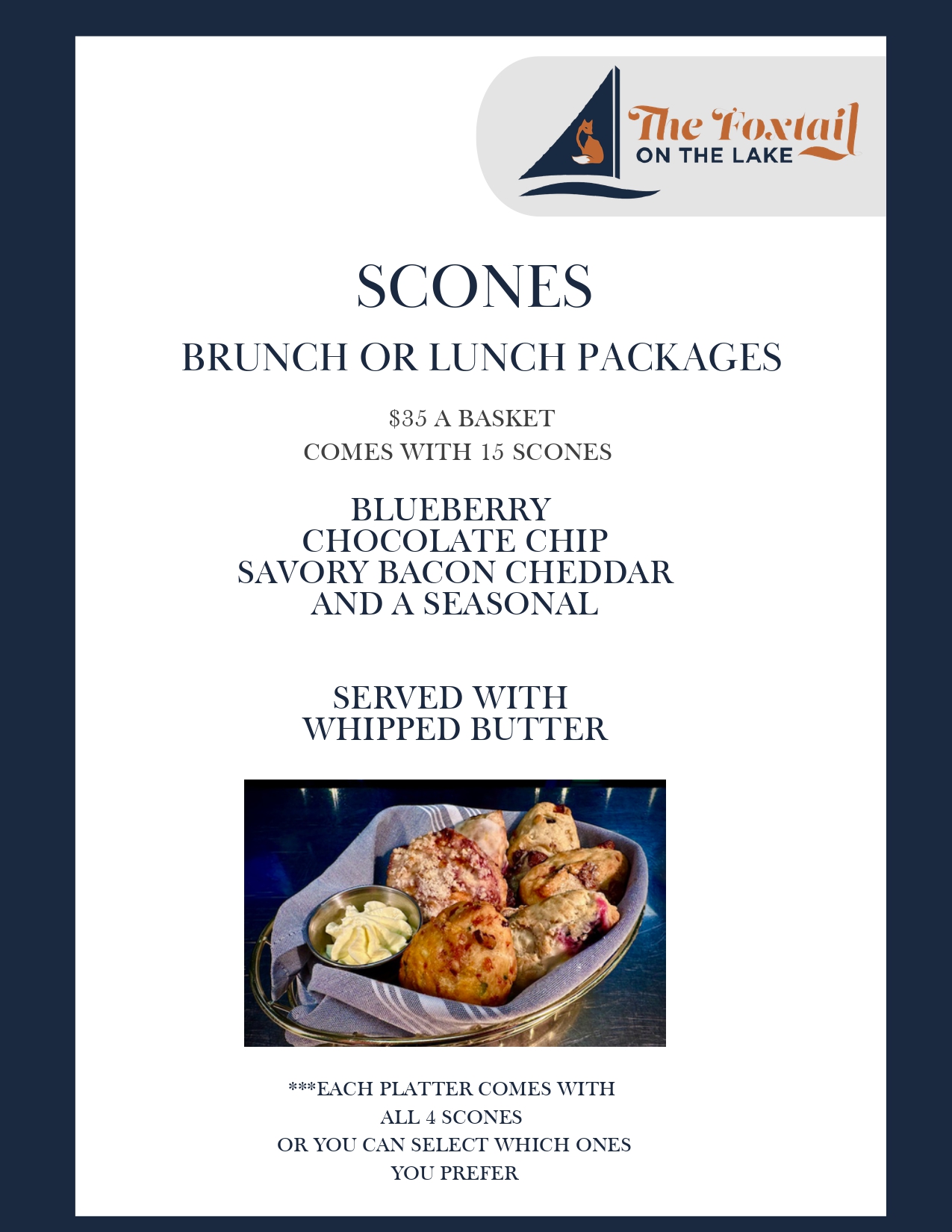 Scones Menu
