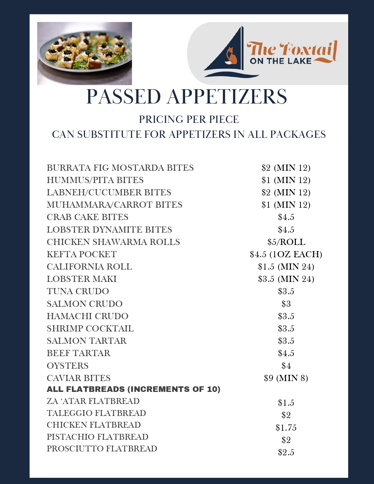 Passed Appetizers