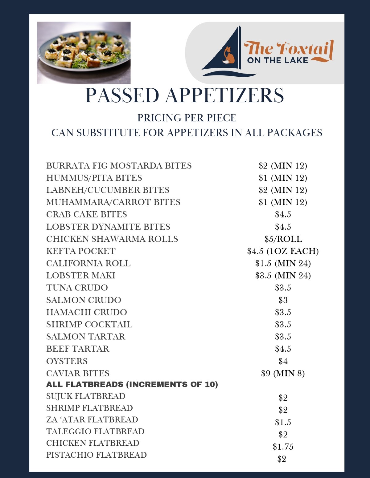 Passed Appetizers