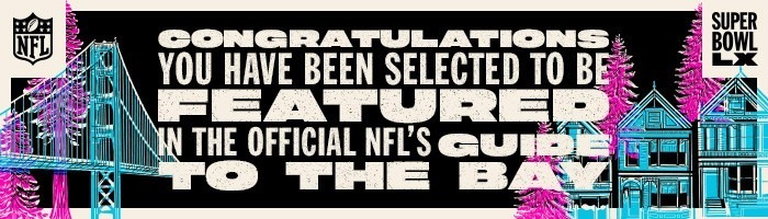 Congratulations you have been selected to be featured in the official NFL's Guide to the bay