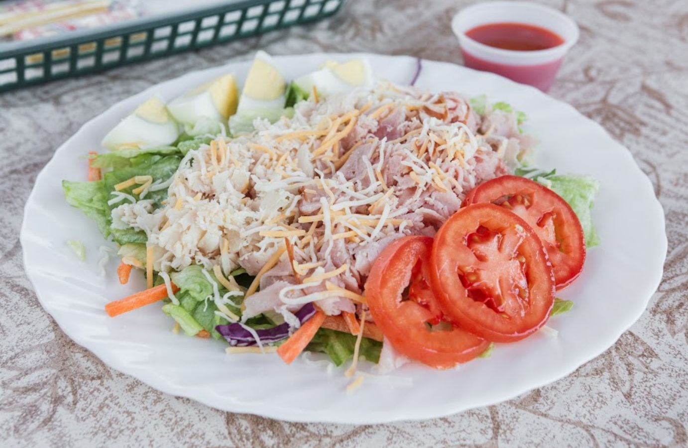 Chef Salad on a table side view