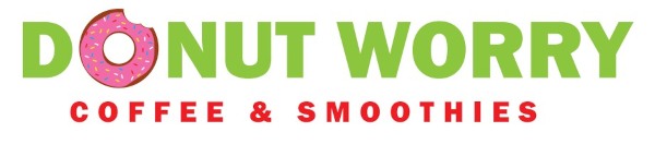 Donut Worry Coffee & Smoothies logo scroll