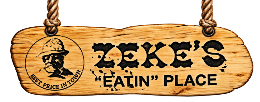 Zeke's Eatin' Place logo top - Homepage