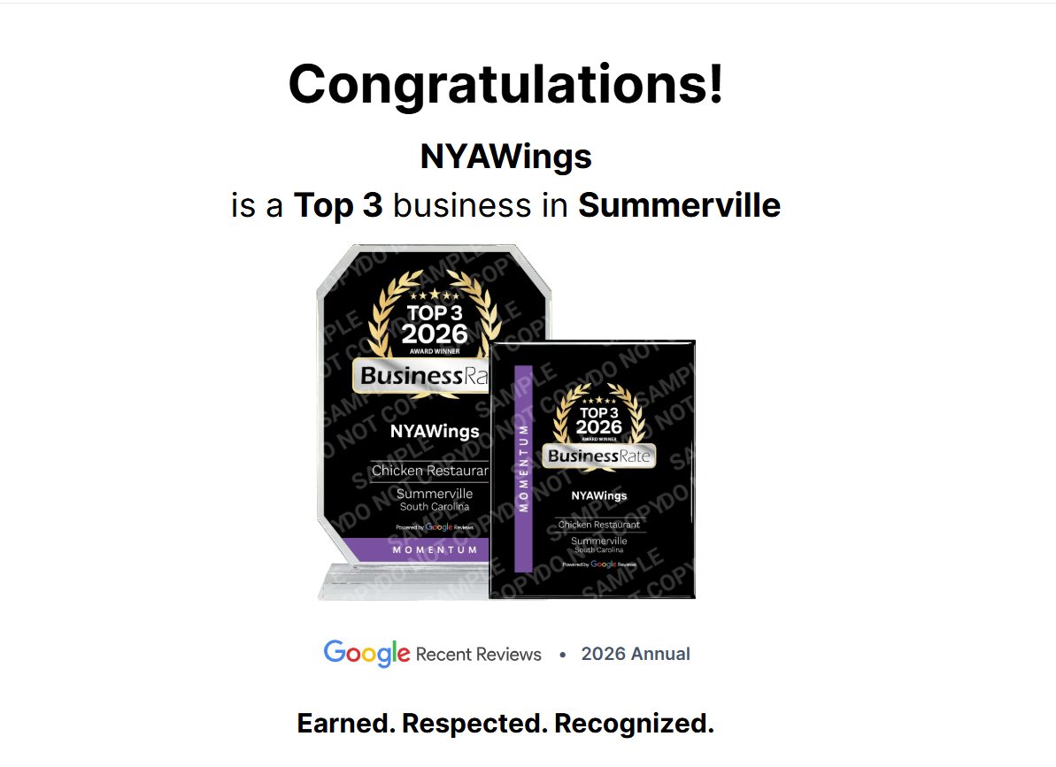 BusinessRate NYAWings is a Top 3 business in Summervile