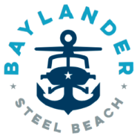 The Baylander logo scroll