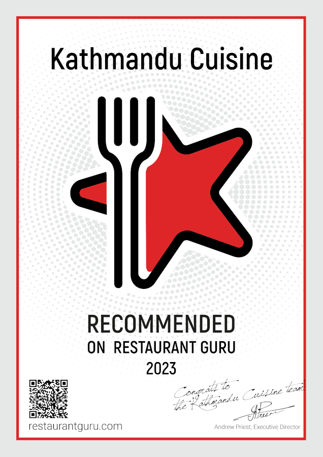 Recomended on Restaurant Guru award badge