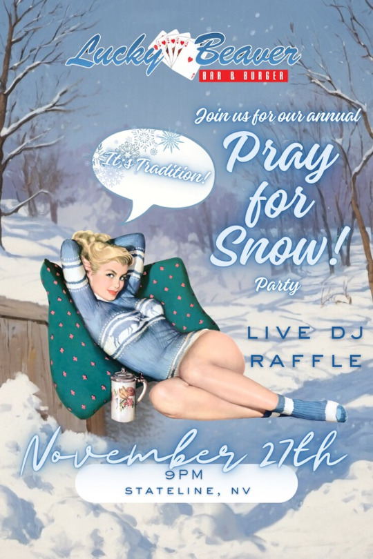 Pray for snow party flyer