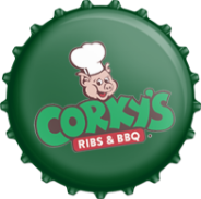CORKY'S RIBS AND BBQ logo scroll