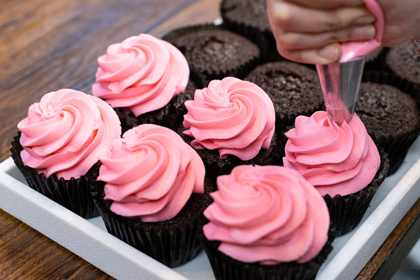 bespoke bakery pink cupcakes