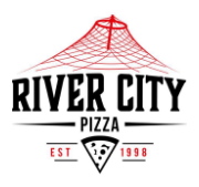 River City Pizza logo scroll