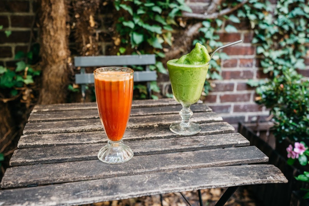 Ruby Red Juice, and Green Giant Smoothie