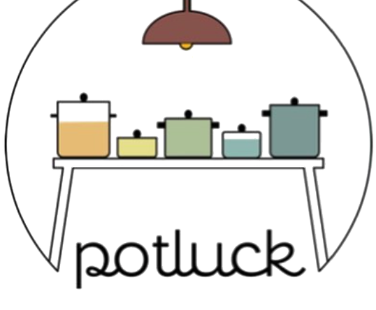 Potluck Cafe logo scroll