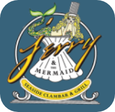 Jerry and The Mermaid logo top - Homepage