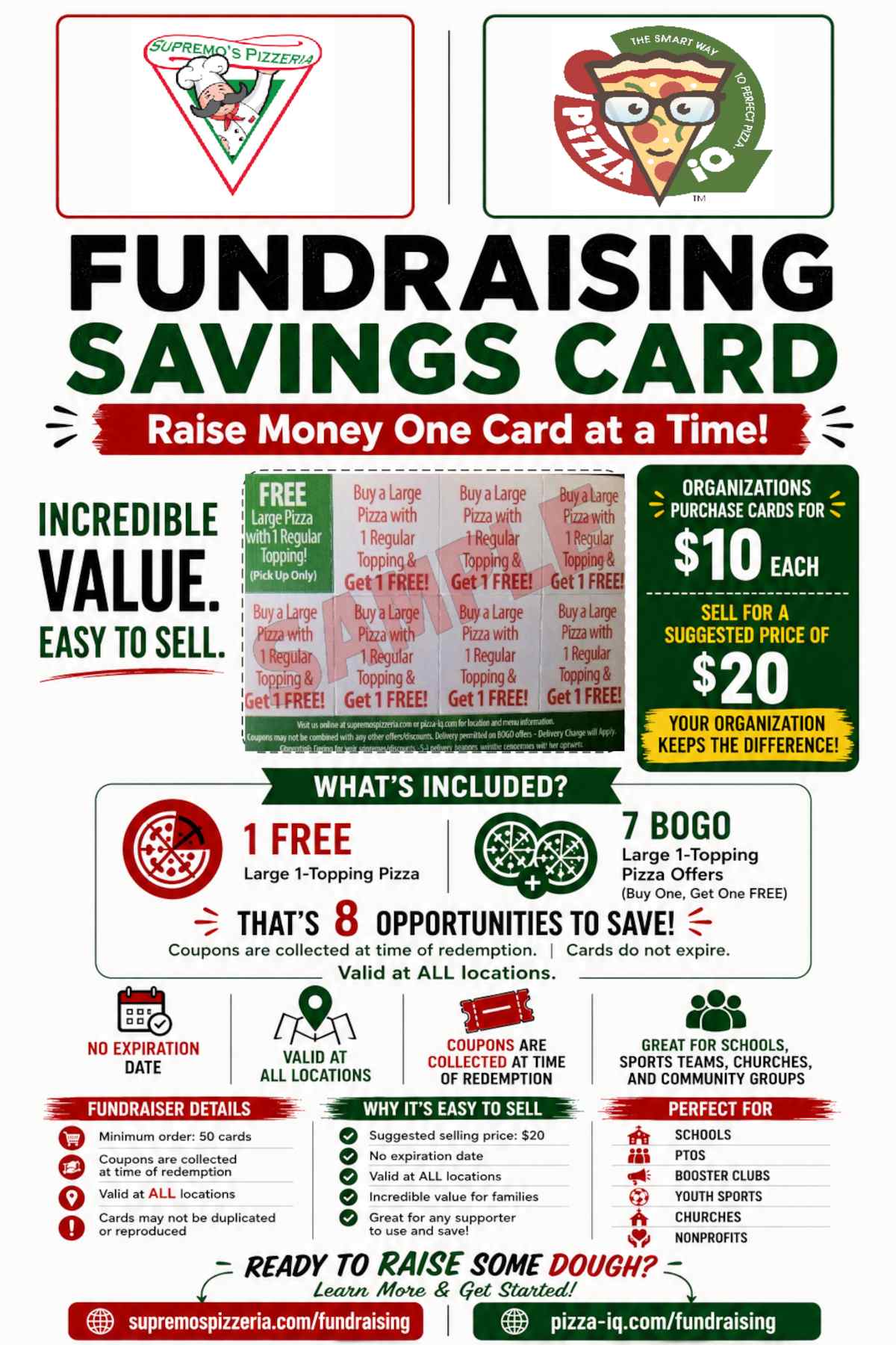 Fundraising savings card