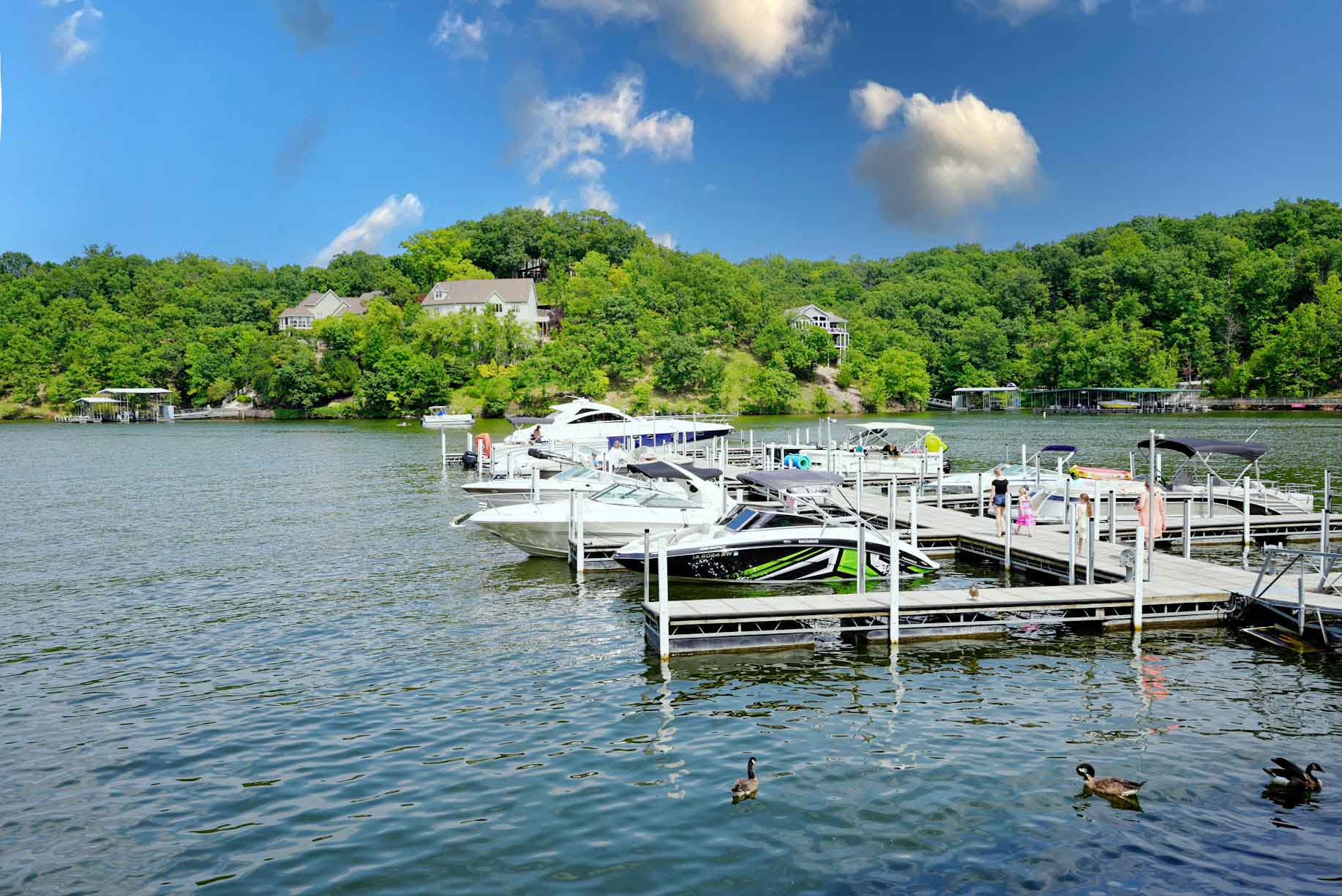 lake marina with boats