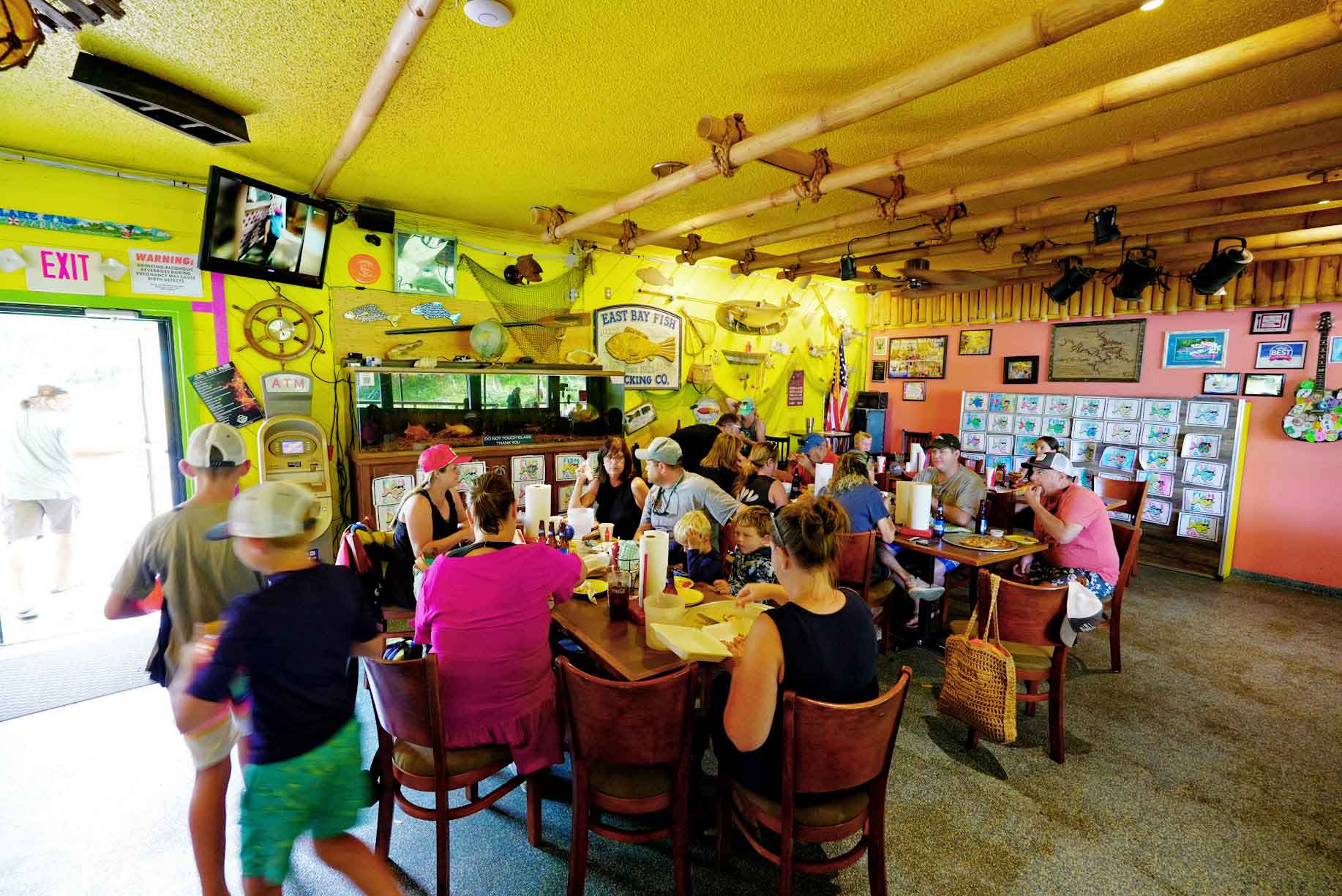  restaurant interior with people