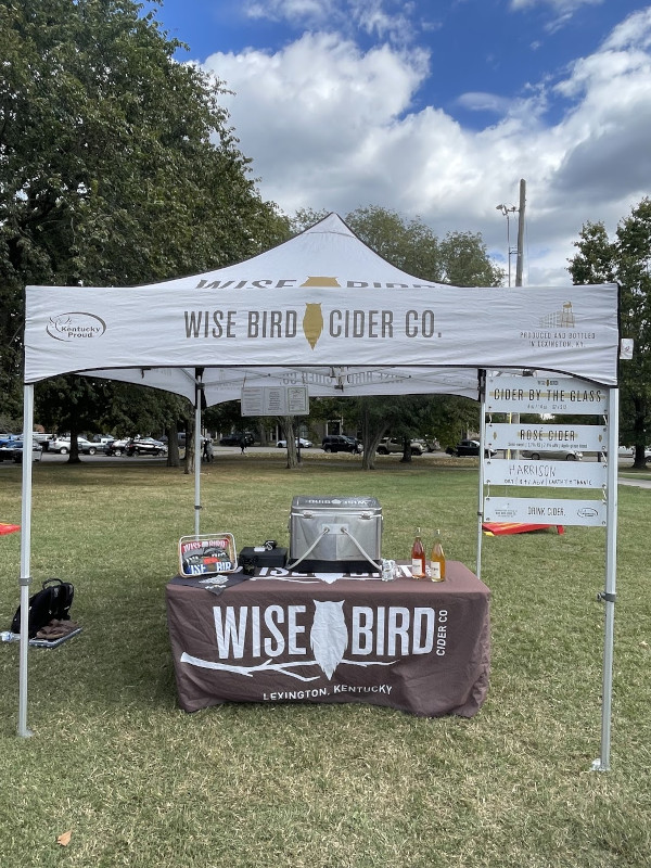 wise bird cider tent