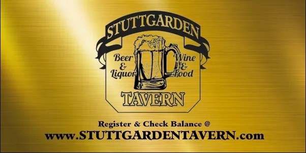 Stuttgarden tavern logo on golden plate