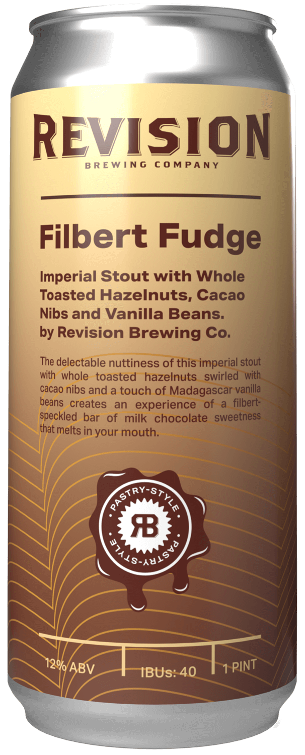 Filbert Fudge a can of beer