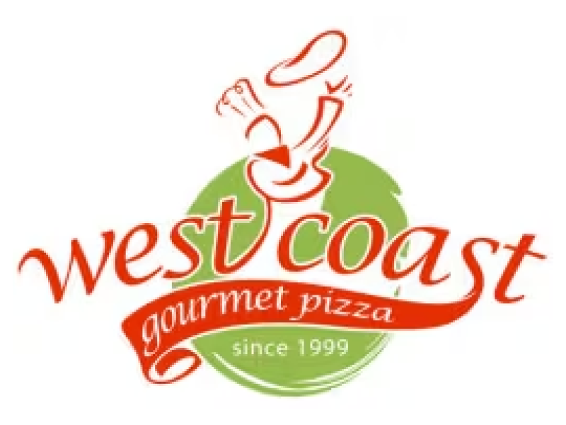 West Coast Gourmet Pizza logo scroll