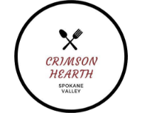 Crimson Hearth logo scroll