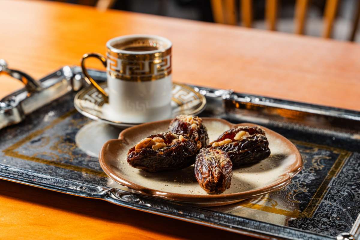 Turkish Coffee with Walnut Dates