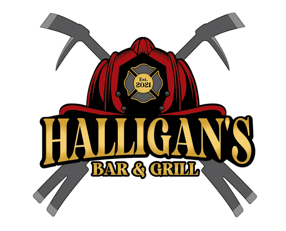 Halligan's Bar and Grill logo scroll