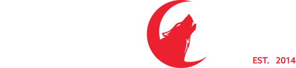Wolves Head Pizza & Wings logo scroll