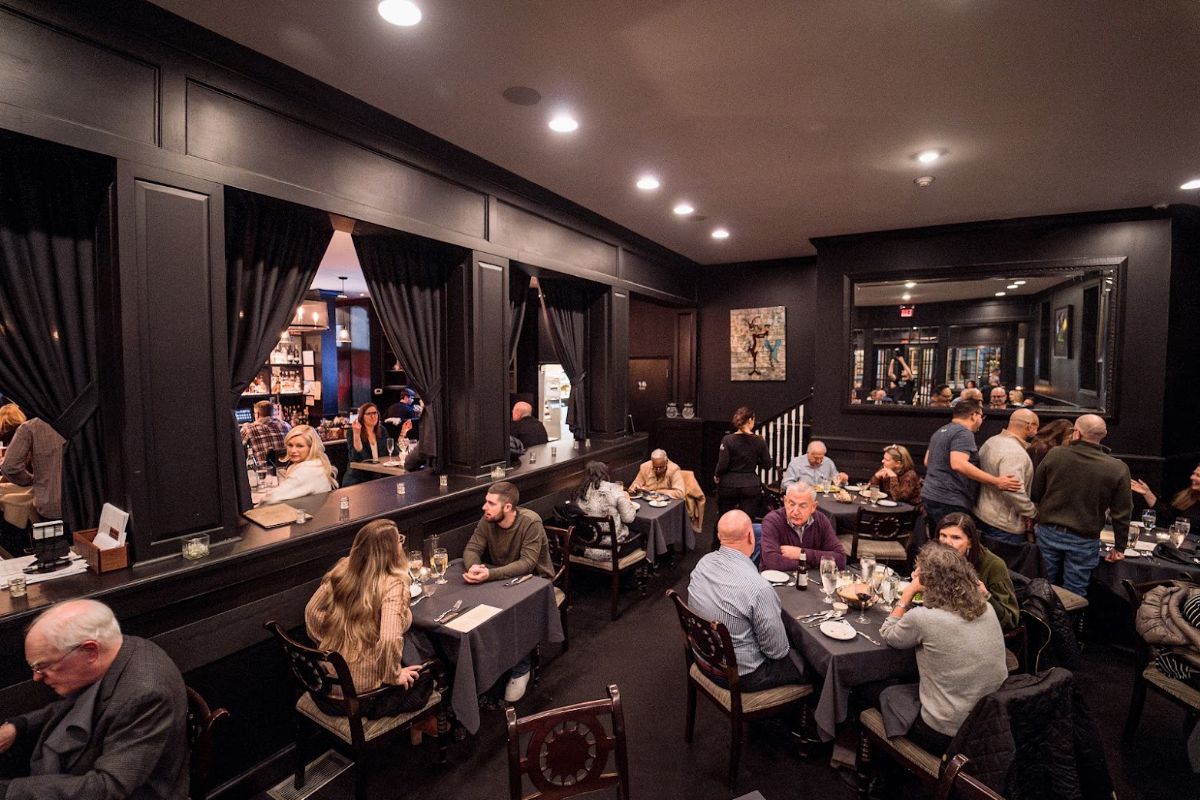 Guests dining in the dining room during a private event