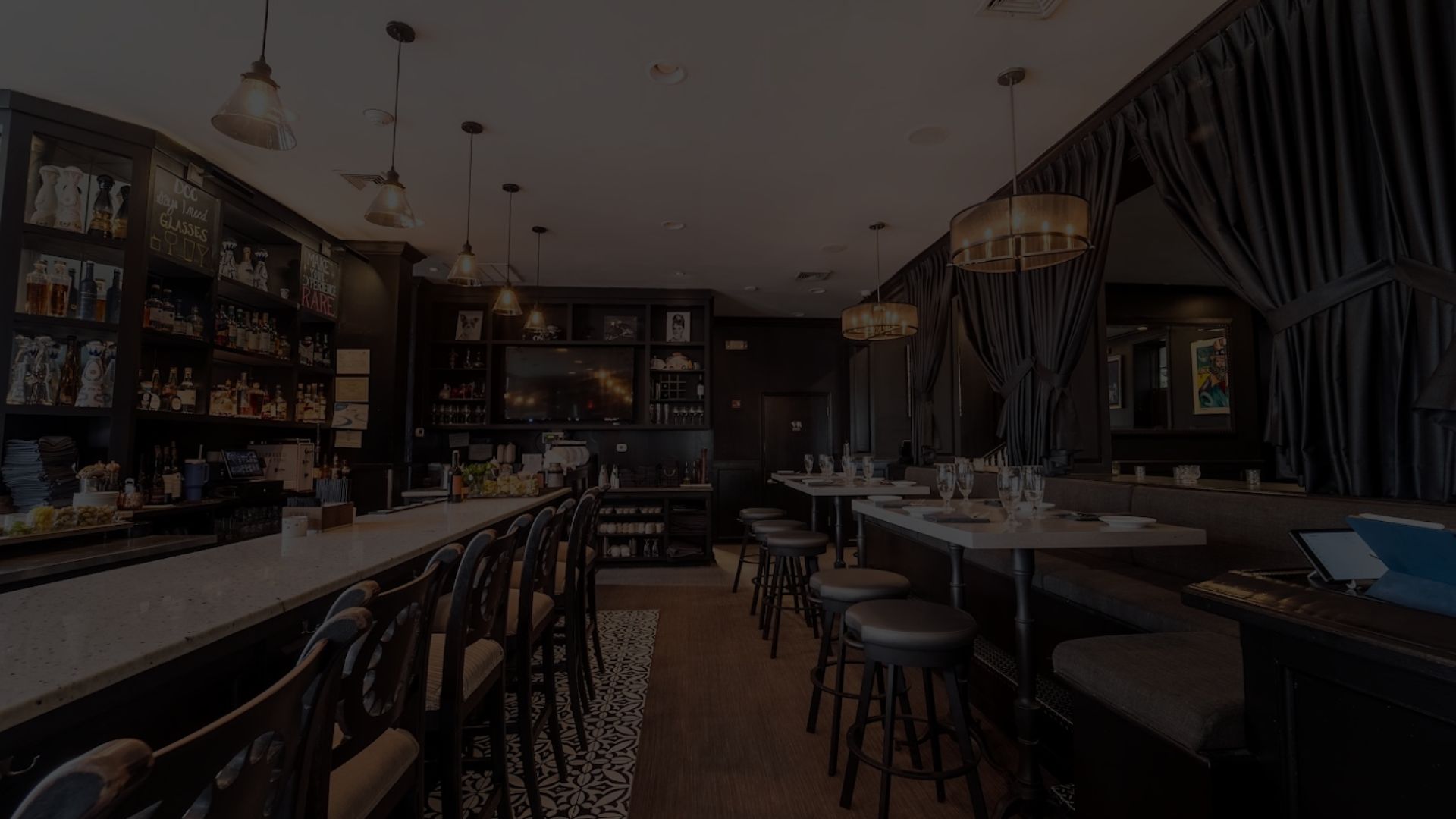 Private dining room set up for a party