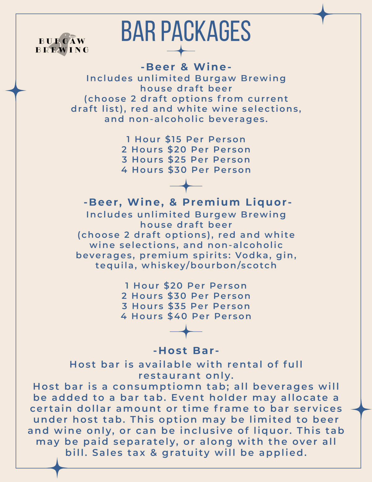 Bar Packages