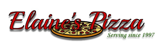 Elaine's Pizza logo scroll