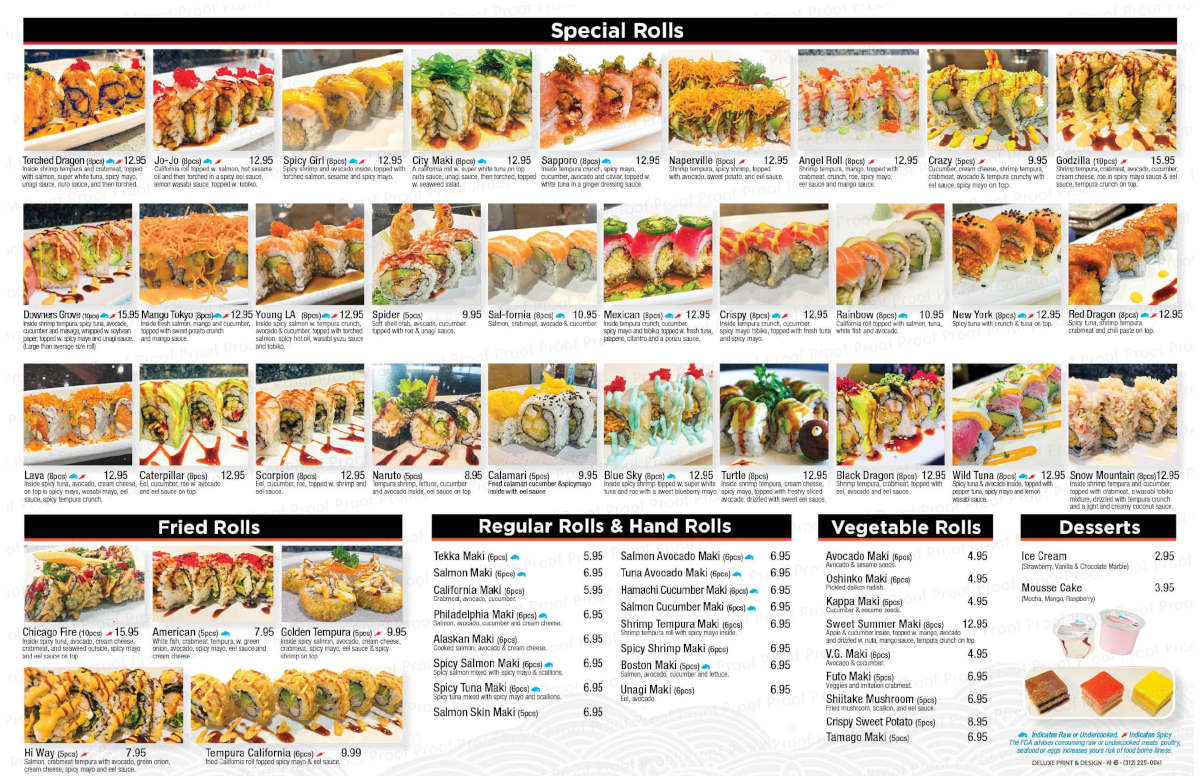 All you can eat menu 2