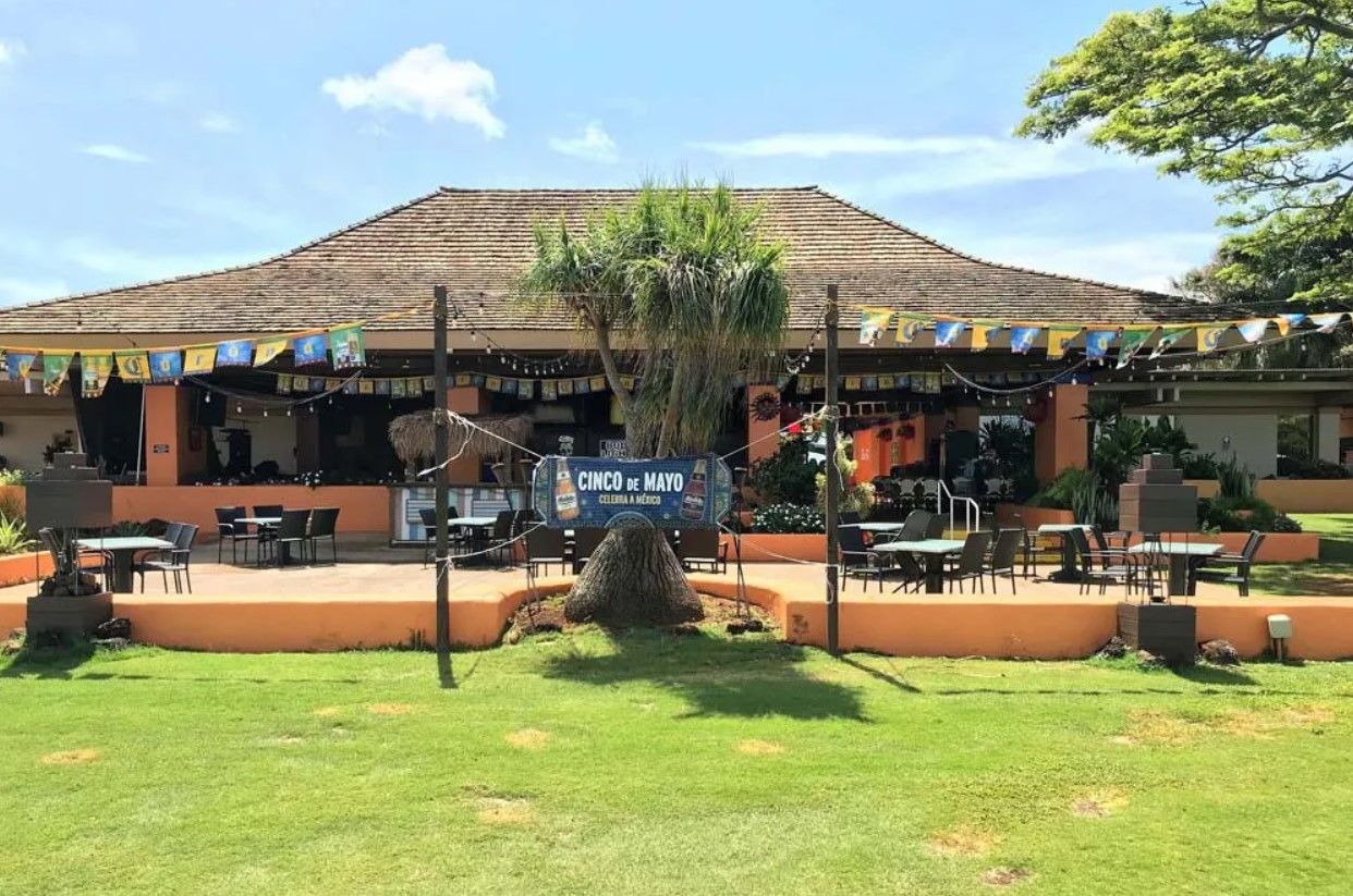 front of the restaurant building and front porch