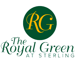 The Royal Green logo scroll