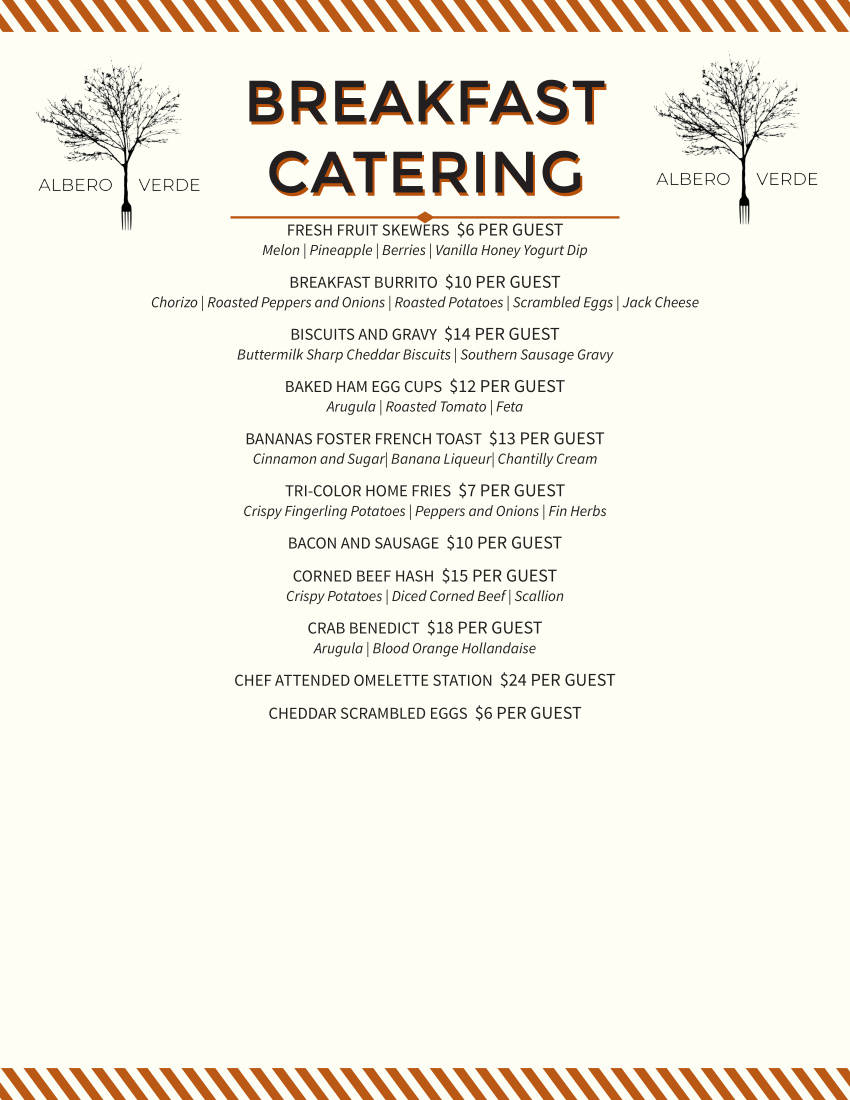 breakfast catering menu