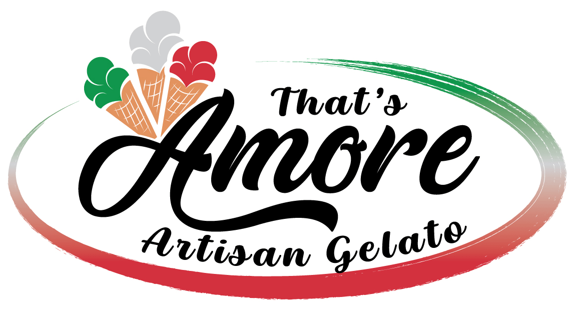 That's Amore Gelato logo scroll
