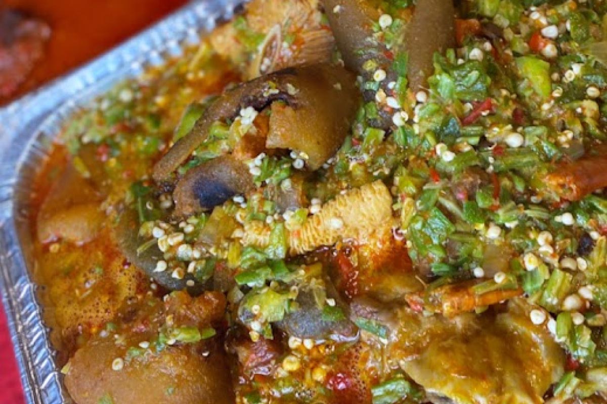 Okra soup, with fish