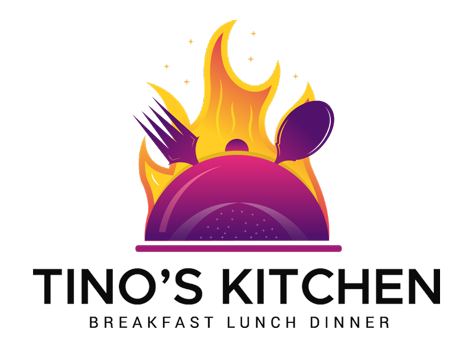 Tino's Kitchen logo scroll