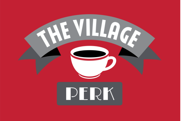 The Village Perk logo scroll