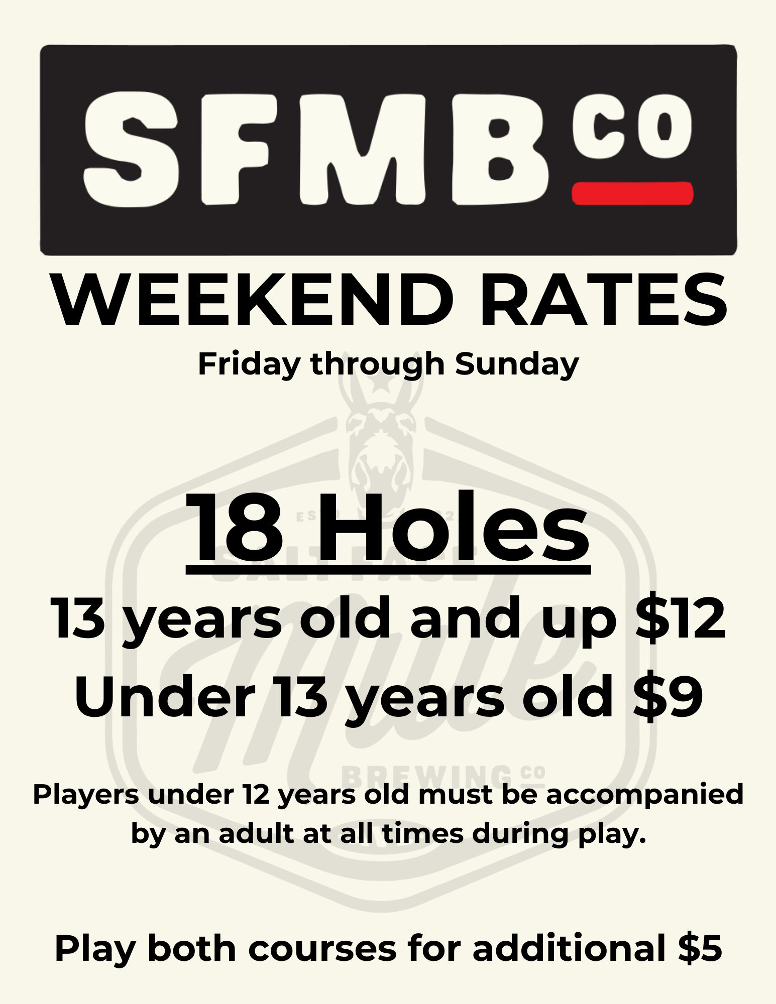 Mini Golf Rates