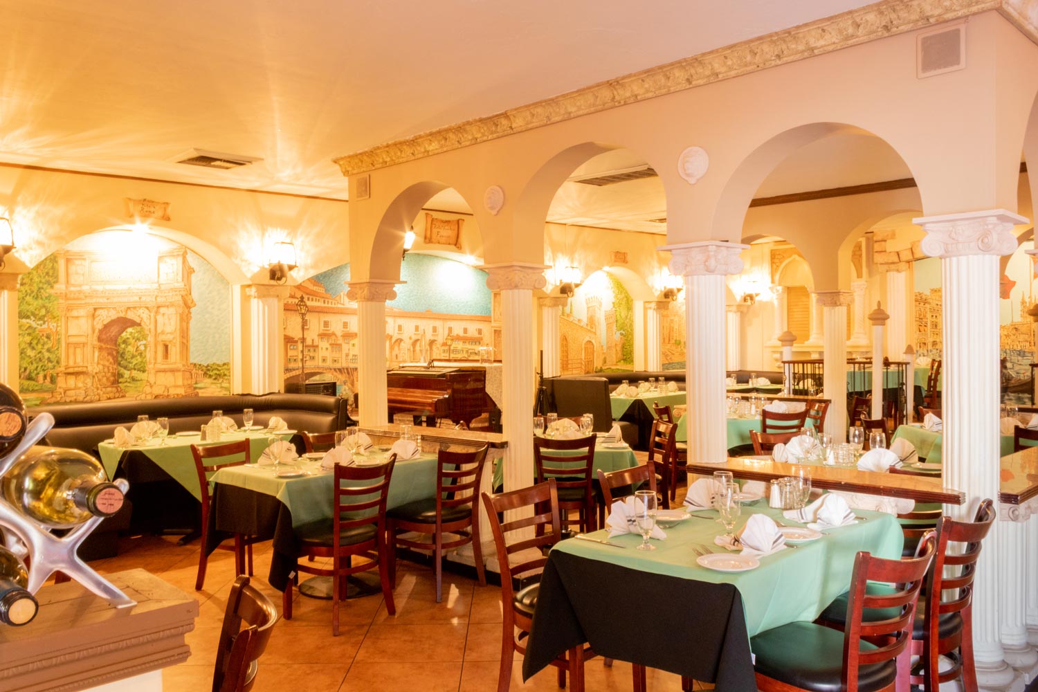 restaurant interior with dining tables