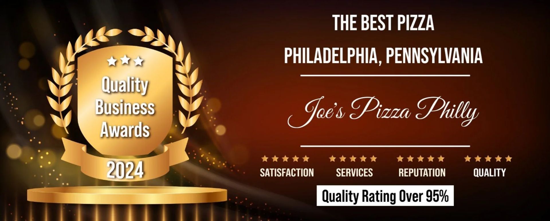Quality Business Awards 2024, The Best Pizza, Philadelphia, Pennsylvania, Quality Rating Over 95%