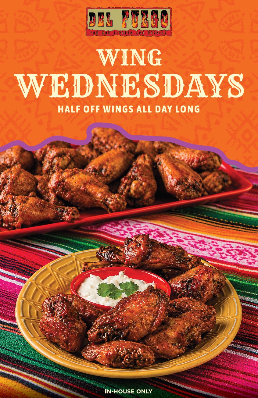 Wing Wednesdays - half off wings