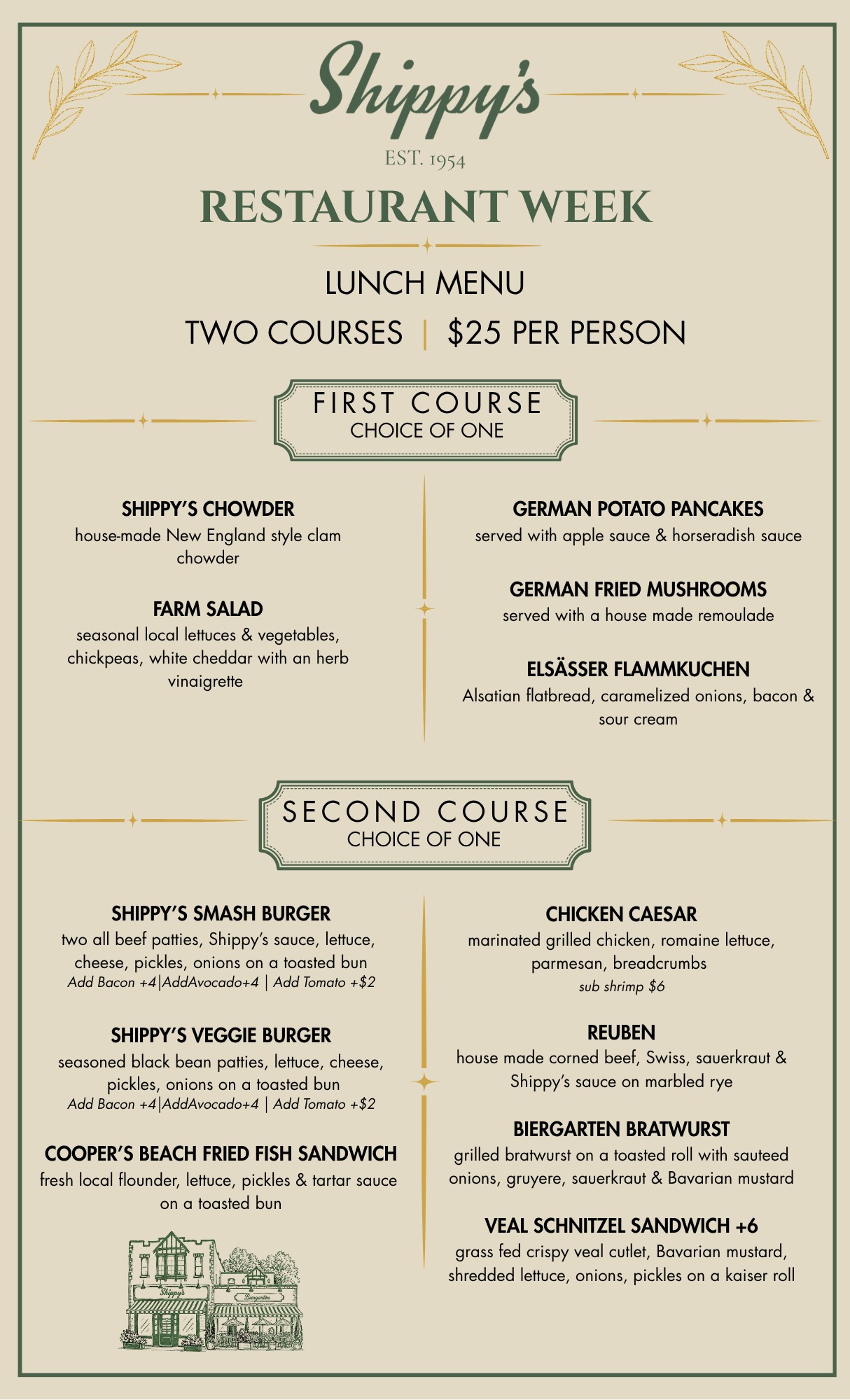 Shippy's Lunch Prix Fixe menu